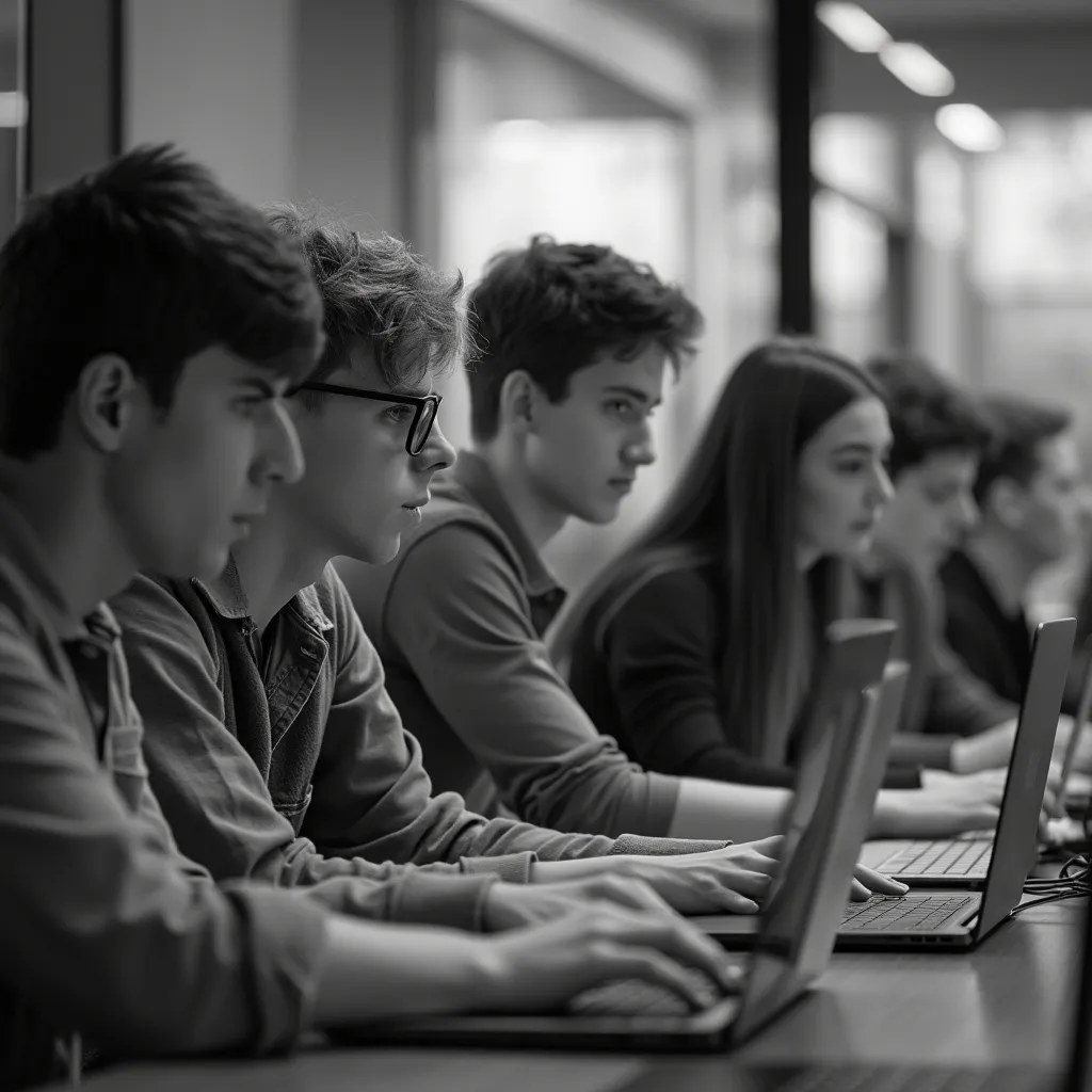 Studenti na workshopu programování